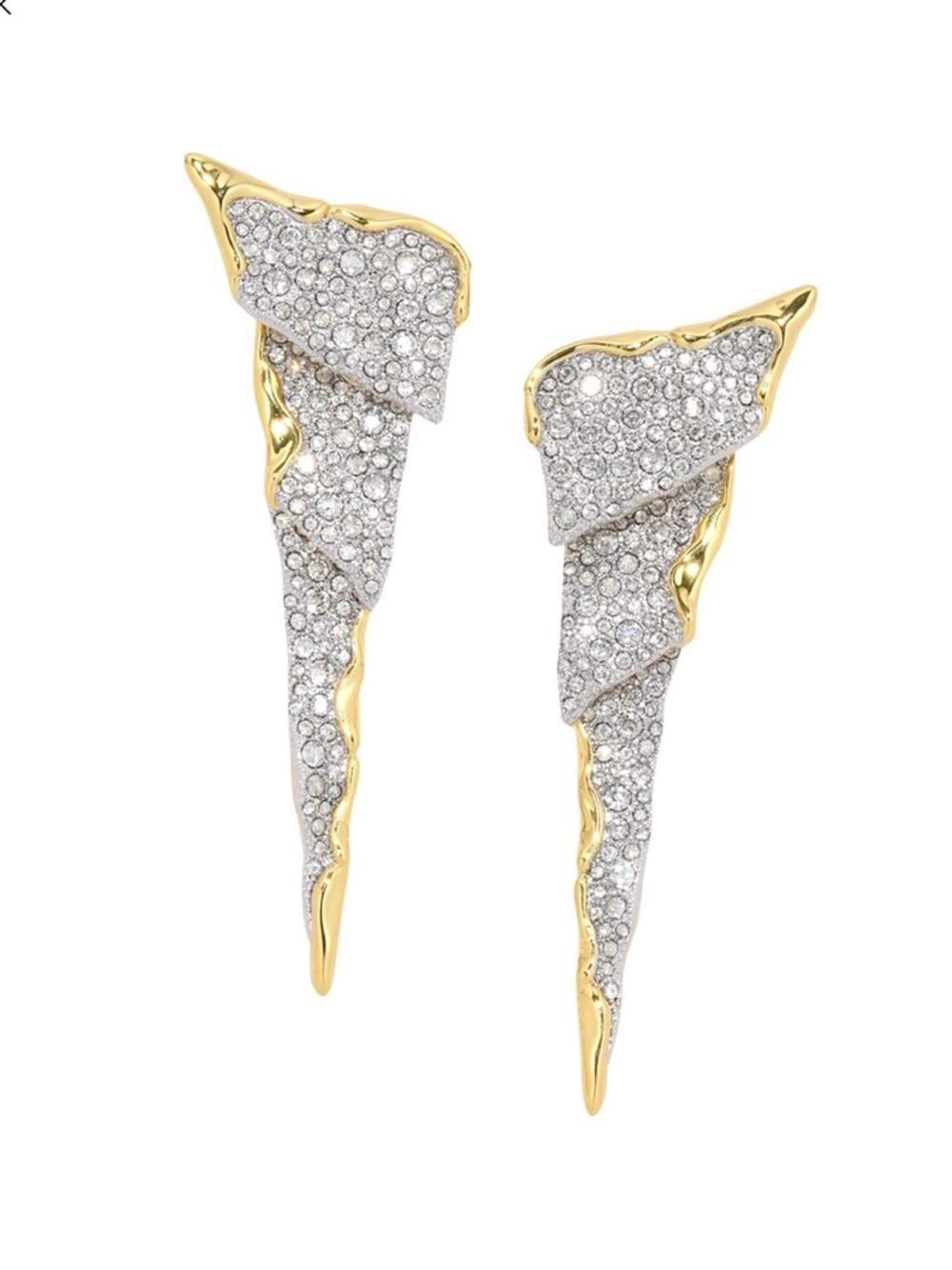 ALEXIS BITTAR Solanales Crystal Cascade Earrings Lightning Gold Clear MY30